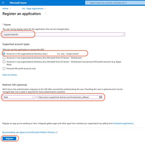 Register an application